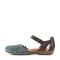 Earth Bronnie Casual Slip-On Perforated Cushioned Arch Support Women's Slip-On - Green/brown Leather - 5