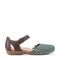 Earth Bronnie Casual Slip-On Perforated Cushioned Arch Support Women's Slip-On - Green/brown Leather - 1