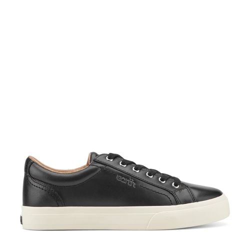 Earth Dailey Leather Lace-Up Casual Cushioned Comfort Sneaker Women's Sneaker - Black Leather - 1