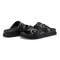 Earth Francii Cushioned Double-Buckle Women's Flat Sandal - Black Leather - 7