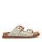 Earth Francii Cushioned Double-Buckle Women's Flat Sandal - Ivory Leather - 1