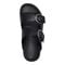 Earth Francii Cushioned Double-Buckle Women's Flat Sandal - Black Leather - 5