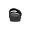 Earth Francii Cushioned Double-Buckle Women's Flat Sandal - Black Leather - 4