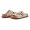 Earth Francii Cushioned Double-Buckle Women's Flat Sandal - Ivory Leather - 7