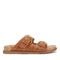 Earth Francii Cushioned Double-Buckle Women's Flat Sandal - Medium Natural Leather - 1