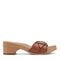 Earth Haisly Slip-on Clog Sandal Cushioned Arch Support Women's Sandal - Medium Brown Leather - 1