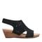 Earth Halin Cushioned Cork Wedge Women's Dress Sandal - Black - 1