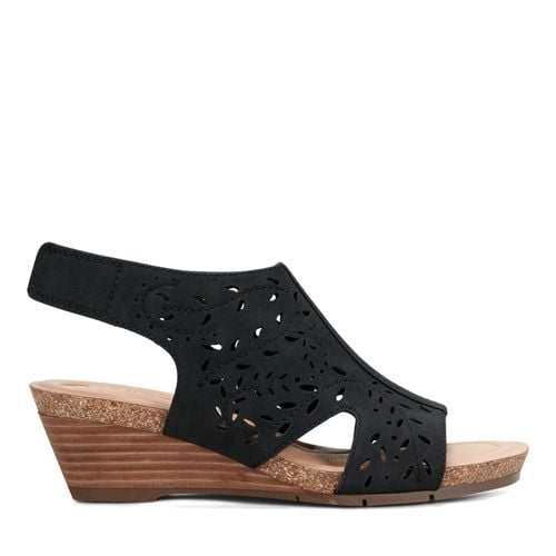 Earth Halin Cushioned Cork Wedge Women's Dress Sandal - Black - 1
