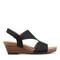 Earth Harten Wedge Sandal Cushioned Arch Support Women's Wedge Sandal - Black - 1