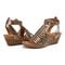 earth Hattie Round Toe Strappy Wedge Sandal - Cushioned Arch Support Women's Wedge Sandal - Pewter - 7