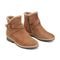 Earth Hutton Water Repellent Insulated Comfort Bootie Cushioned Support Women's Bootie - Medium Natural Suede - 2