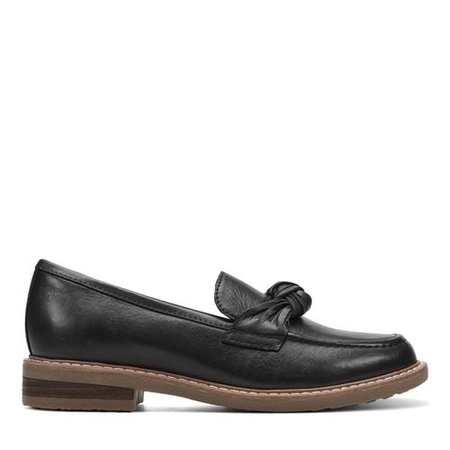 Earth Jayde Leather Knotted Casual - Cushioned Arch Support Women's Mules & Loafers - Black Leather - 1