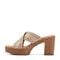 Earth Qamra Cushioned Platform Slip-On Women's Dress Sandal - Light Natural Leather - 4