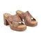 Earth Qamra Cushioned Platform Slip-On Women's Dress Sandal - Medium Natural Leather - 2