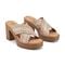 Earth Qamra Cushioned Platform Slip-On Women's Dress Sandal - Light Natural Leather - 2