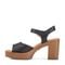 Earth Quinty Cushioned Arch Support Heeled Dress Sandal Women's Heeled Dress Sandal - Black Leather - 4