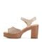 Earth Quinty Cushioned Arch Support Heeled Dress Sandal Women's Heeled Dress Sandal - Light Natural Leather - 4