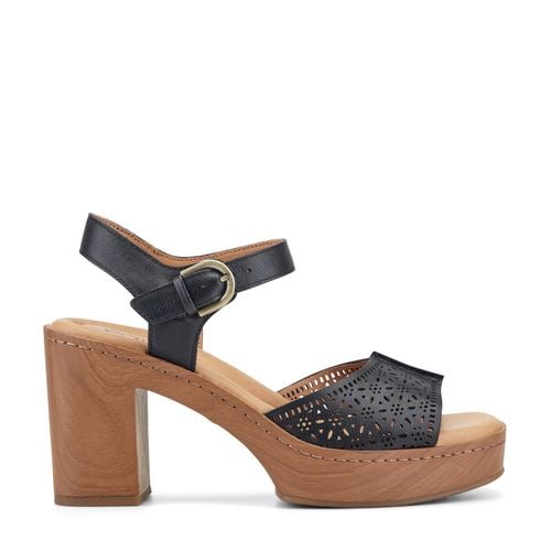 Earth Quinty Cushioned Arch Support Heeled Dress Sandal Women's Heeled Dress Sandal - Black Leather - 1