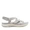 Earth Samsin Round Toe Strappy Casual Flat Sandal - Cushioned Arch Support Women's Casual Flat Sandal - Light Gray - 1