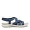 Earth Samsin Round Toe Strappy Casual Flat Sandal - Cushioned Arch Support Women's Casual Flat Sandal - Dark Blue - 1