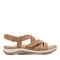 Earth Samsin Round Toe Strappy Casual Flat Sandal - Cushioned Arch Support Women's Casual Flat Sandal - Medium Natural - 1