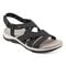 Earth Samsin Round Toe Strappy Casual Flat Sandal - Cushioned Arch Support Women's Casual Flat Sandal - Black - 2