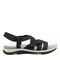 Earth Samsin Round Toe Strappy Casual Flat Sandal - Cushioned Arch Support Women's Casual Flat Sandal - Black - 1