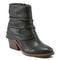 Earth Savvy Block Heel Ruched Bootie Cushioned Arch Support Women's Ankle Boot - Black Leather - 2