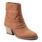 Earth Savvy Block Heel Ruched Bootie Cushioned Arch Support Women's Ankle Boot - Medium Natural Leather - 2