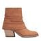 Earth Savvy Block Heel Ruched Bootie Cushioned Arch Support Women's Ankle Boot - Medium Natural Leather - 1