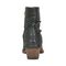 Earth Savvy Block Heel Ruched Bootie Cushioned Arch Support Women's Ankle Boot - Black Leather - 4
