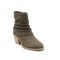Earth Savvy Block Heel Ruched Bootie Cushioned Arch Support Women's Ankle Boot - Dark Green - 1