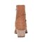 Earth Savvy Block Heel Ruched Bootie Cushioned Arch Support Women's Ankle Boot - Medium Natural Leather - 4