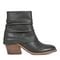 Earth Savvy Block Heel Ruched Bootie Cushioned Arch Support Women's Ankle Boot - Black Leather - 1