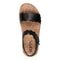Earth Slata Cushioned Cork-Footbed Women's Casual Leather Sandal - Black Leather - 5
