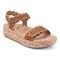 Earth Slata Cushioned Cork-Footbed Women's Casual Leather Sandal - Dark Natural Leather - 2