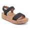 Earth Slata Cushioned Cork-Footbed Women's Casual Leather Sandal - Navy Leather - 2