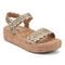Earth Slata Cushioned Cork-Footbed Women's Casual Leather Sandal - Gold Leather - 2