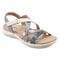 Earth Sterling Arch-Support Cushioned Strappy Women's Flat Sandal - Medium Blue - 1