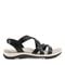 Earth Sterling Arch-Support Cushioned Strappy Women's Flat Sandal - Black Leather - 1