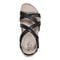 Earth Sterling Arch-Support Cushioned Strappy Women's Flat Sandal - Black Leather - 5