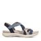 Earth Sterling Arch-Support Cushioned Strappy Women's Flat Sandal - Blue Multi Leather - 1