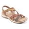 Earth Sterling Arch-Support Cushioned Strappy Women's Flat Sandal - Light Grey Multi Leather - 2