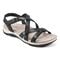 Earth Sterling Arch-Support Cushioned Strappy Women's Flat Sandal - Black Leather - 2