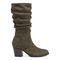earth Vine Block Heel Almond Toe Casual Boot - Women's Cushioned Boot - Dark Green - 2