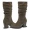 earth Vine Block Heel Almond Toe Casual Boot - Women's Cushioned Boot - Dark Green - 7