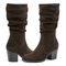earth Vine Block Heel Almond Toe Casual Boot - Women's Cushioned Boot - Dark Brown - 7