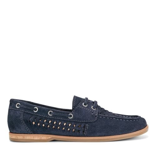 Earth Wishing Almond Toe Slip-on Flat - Cushioned Support Women's Mules & Loafers - Dark Blue - 1