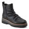 earth Yonder Waterproof Ruched Lug Sole Cushioned Women's Casual Boot - Black Leather - 2