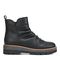 earth Yonder Waterproof Ruched Lug Sole Cushioned Women's Casual Boot - Black Leather - 1